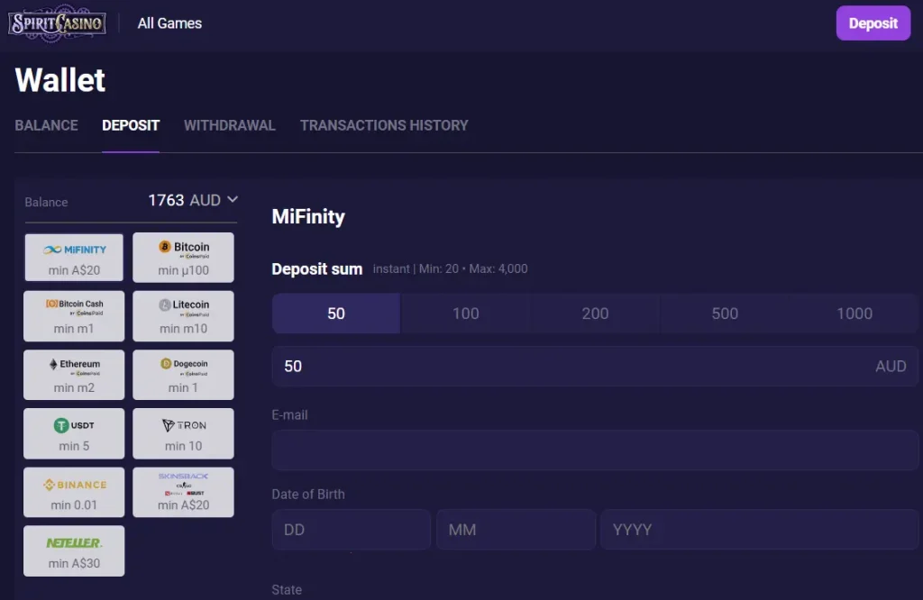 Spinia Casino: Payment Methods & Withdrawal Times